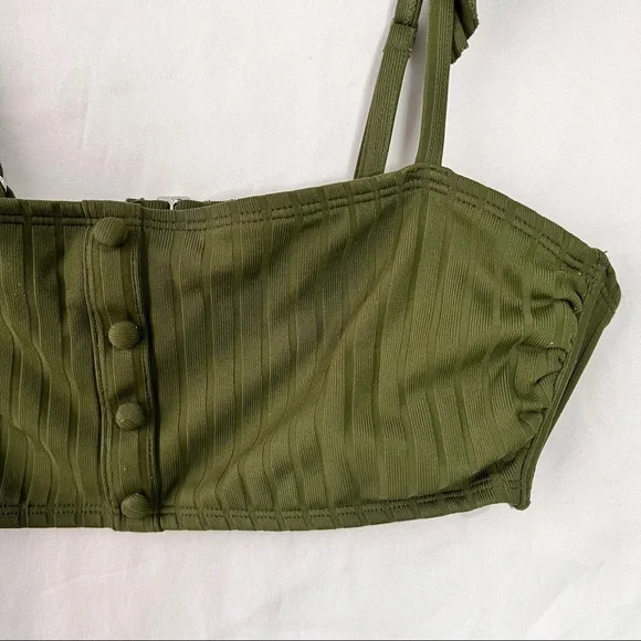 Green High-Waisted Two Piece Swimsuit in Women’s Size Large - Picture 2 of 7